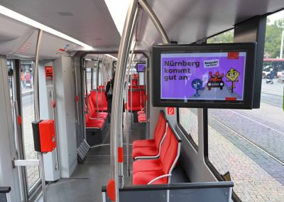 Auch im Fahrgastfernsehen der VAG wird für die Kampagne "Respekt hat Effekt" mit einem Spot geworben.
