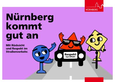 Nürnberg kommt gut an, dank Rücksicht und Respekt. Das Motiv gibt es auch als Postkarte.