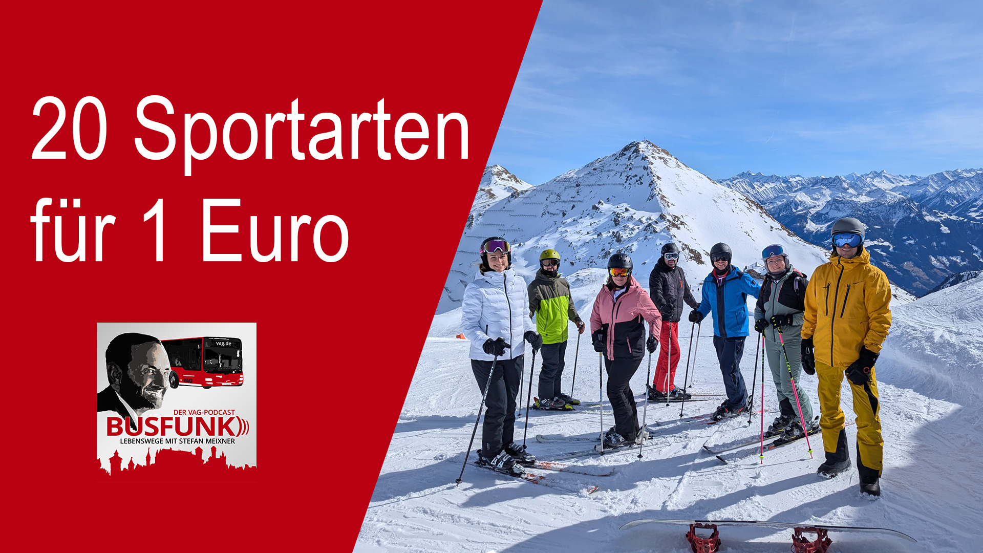 Betriebssport: eine Gruppe beim Skifahren